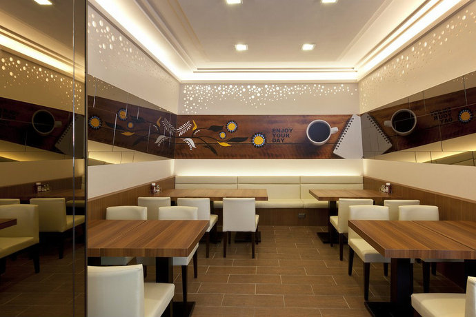 时尚优雅流畅现代风咖啡厅装修效果图